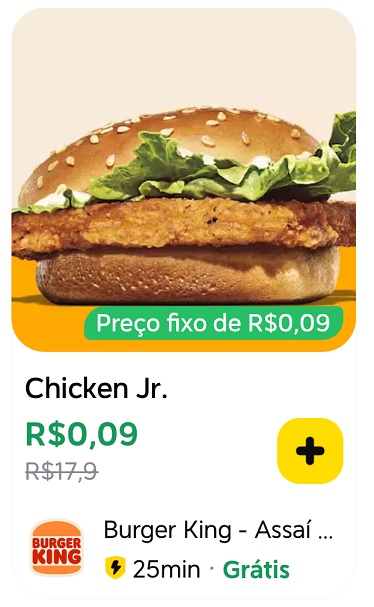 cupom de desconto 99 food burger king